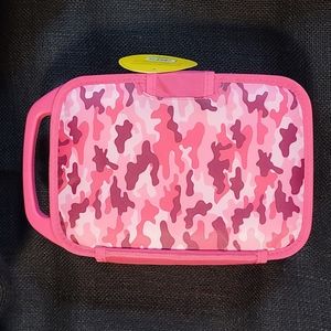 Kids bento lunch box, pink, cameo style , hard plastic, easy to wipe dow…